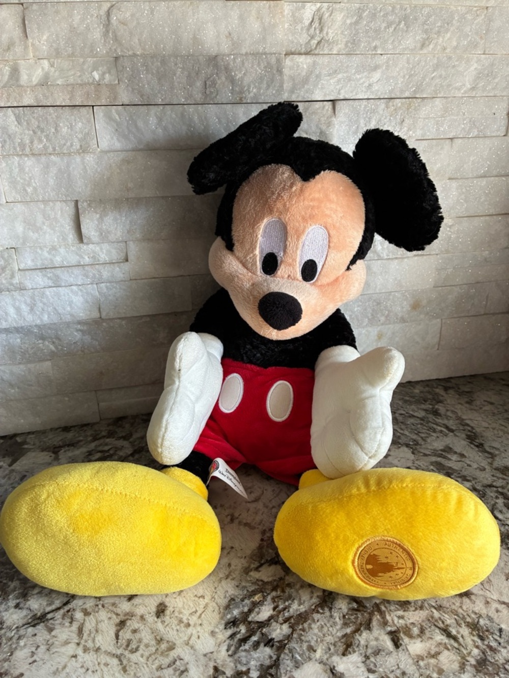 NWT Vintage Disney Parks Mickey Mouse 11” Fuzzy Bean Bag Plush